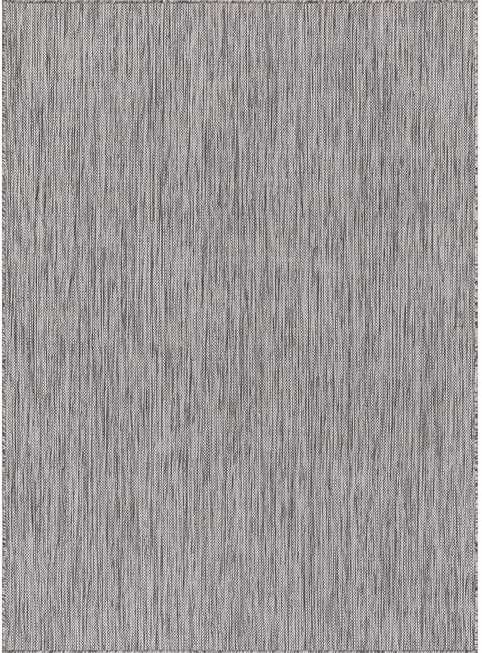 CAMILSON Outdoor Rug 5x7 Modern Area Rugs for Indoor and Outdoor Patios and Porches - Waterproof, Washable, Non-Shedding, Easy-to-Clean Outside Carpet (5 x 7, Solid - Silver Gray)