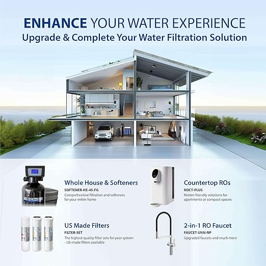 APEC Water Systems ROES-PH75 Essence Series Top Tier Alkaline Mineral pH+ 75 GPD 6-Stage Certified Ultra Safe Reverse Osmosis Drinking Water Filter System with Extra High Capacity Filter Set Stage 1-3