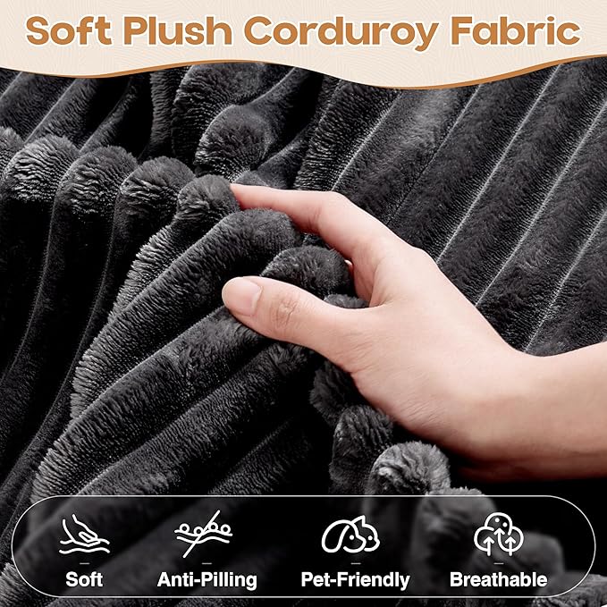 Cloud Sectional Couches for Living Room,U Shaped Modular Sofas No Assembly,133x68 Inches Plush Corduroy Oversized Floor Couch Set with Deep Seat Chaise,Grey