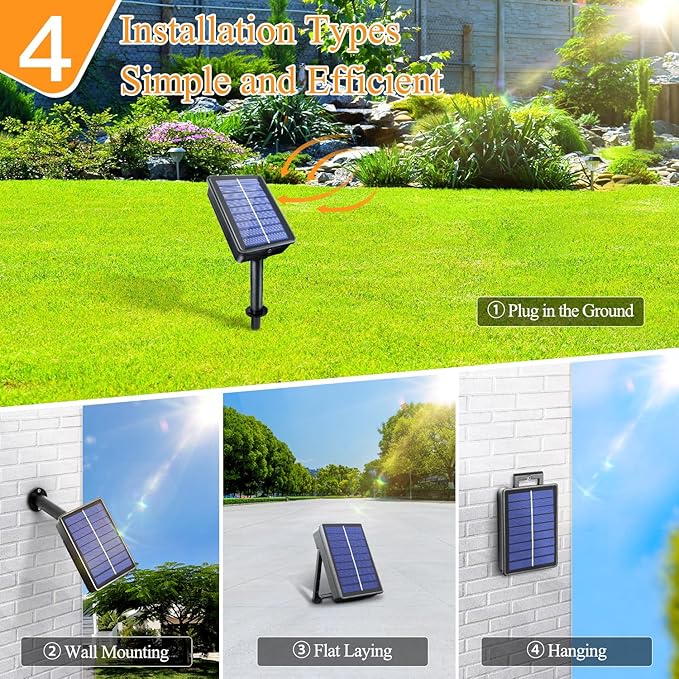 2 Pack Solar String Lights Total 600LED 197FT, IP67 Waterproof Solar Lights for Outside with 8 Modes, Fairy Lights for Patio Garden Party Wedding Yard Camping Decorations (Warm White)