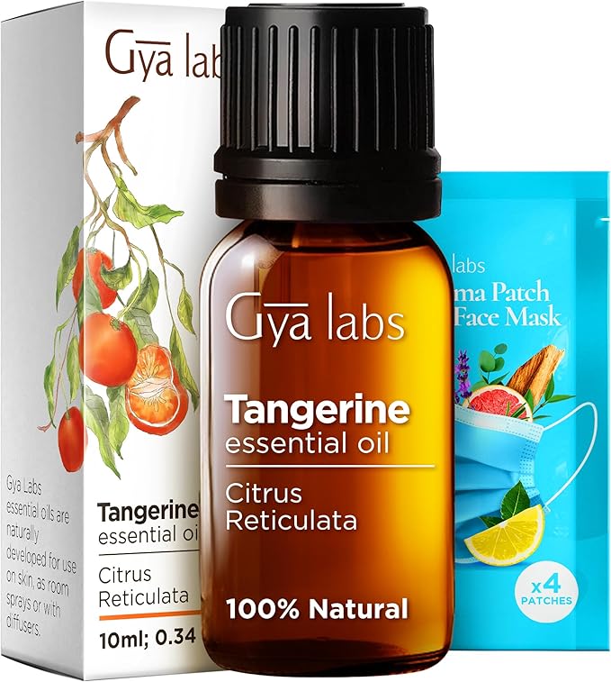 Gya Labs Tangerine Essential Oil for Diffuser - 0.34 Fl Oz - 100% Pure Natural Tangerine Oil for Skin, Massage, DIY Fragrances & Candle Making Scent