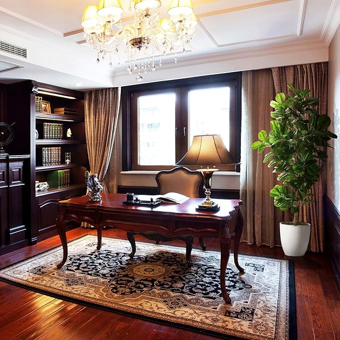 6ft Artificial Fiddle Leaf Fig Tree (72in) with Plastic Nursery Pot Faux Tree, Ficus Lyrata Fake Plant for Office House Farmhouse Living Room Home Decor (Indoor/Outdoor)