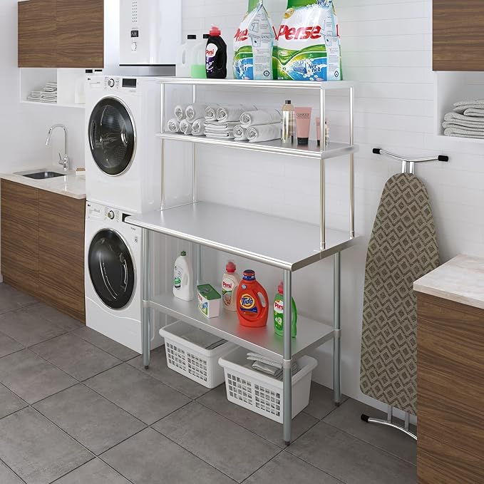 AmGood Double OverShelf Stainless Steel NSF - Many (48" Long x 14" Deep)