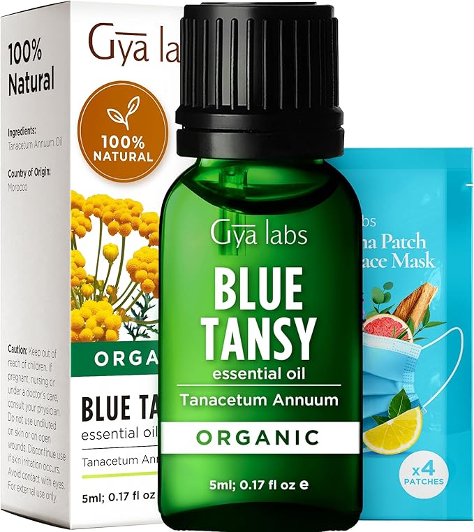 Gya Labs Blue Tansy Essential Oils for Skin - 0.17 Fl Oz - 100% Pure Natural Organic Blue Tansy Oil for Face, Diffuser, Candle Making Scent