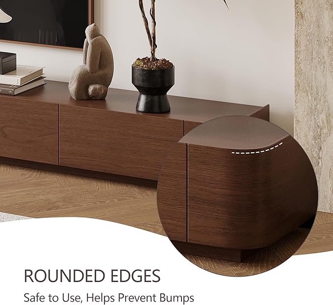 134" Farmhouse TV Unit - Large Wood Entertainment Center with Storage Drawers for 75"+ TVs, Home Office Floor Console