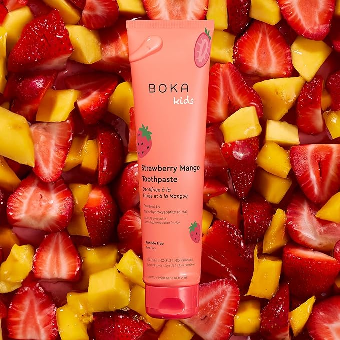 Boka Fluoride Free Toothpaste Nano Hydroxyapatite Toothpaste - Strawberry Mango Flavor, 4 oz 1Pk US Manufactured