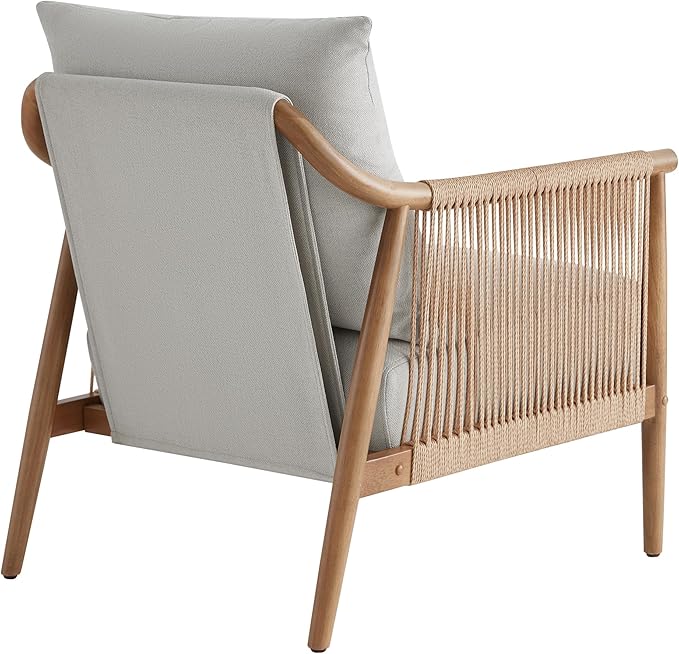 CHITA Braid Armchair, Modern Accent Chair for Living Room, Light Grey