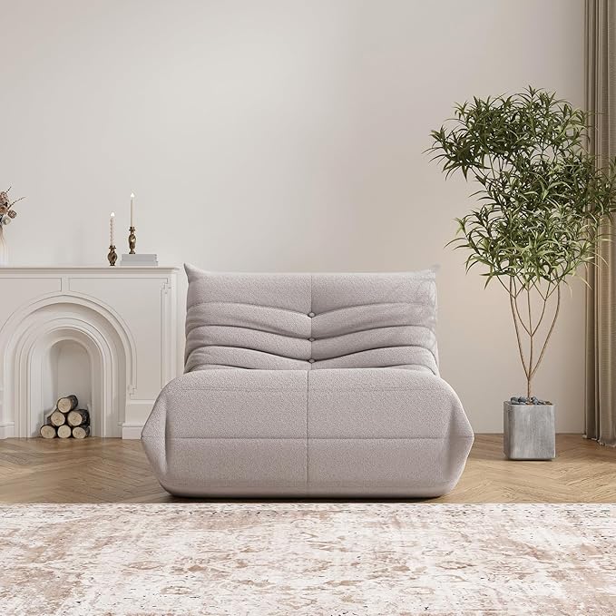 Bean Bag Chair, Fireside Chair Bean Bag Sofa Large Bean Bag Chair for Adults, Bean Bag Chairs for Teens with High Density Comfortable Foam, Memory Foam Bean Bag for Living Room, Bedroom (Grey)