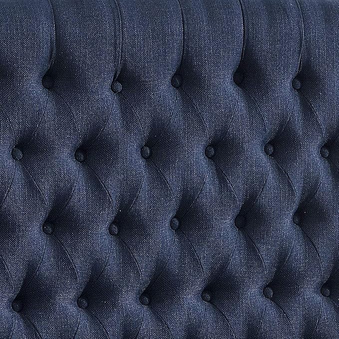 24KF Upholstered Tufted Button Linen Fabric Headboard,Comfortable Fashional Headboard Queen/Full Size,Navy Blue