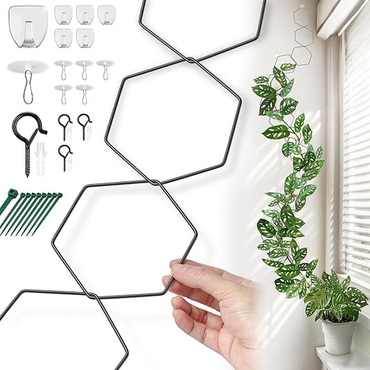 Chain Trellis for Climbing Plants - Indoor & Outdoor House Plant Accessories for Monstera, Pothos, Ivy, and More | Garden Wall Trellis and Plant Vine Support - Houseplant Accessories and Plant Gifts