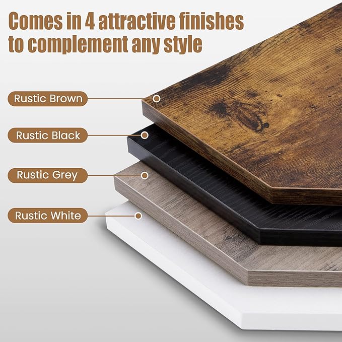 Corner Shelf Wall Mount, Floating Corner Shelves, Set of 4 Corner Wall Shelf Organizer, Rustic Wood Wall Storage Display Shelves for Living Room Bedroom Bathroom Kitchen, Classic Black