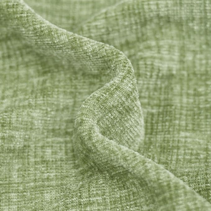 CaliTime Throw Pillow Covers Decorative 12 X 20 Inches Pack of 2 Cozy Chenille Cushion Cases for Couch Sofa Bed Living Room Home Sage Green