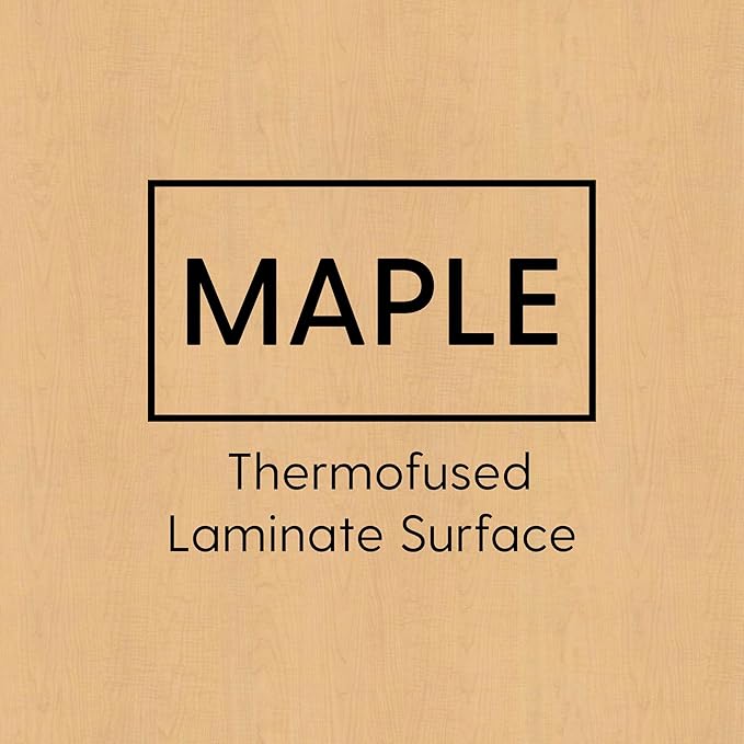 FDP Rectangle Activity School and Classroom Kids Table (24 x 36 inch), Chunky Toddler Leg, Adjustable Height 15-24 inches - Maple Top and Red Edge