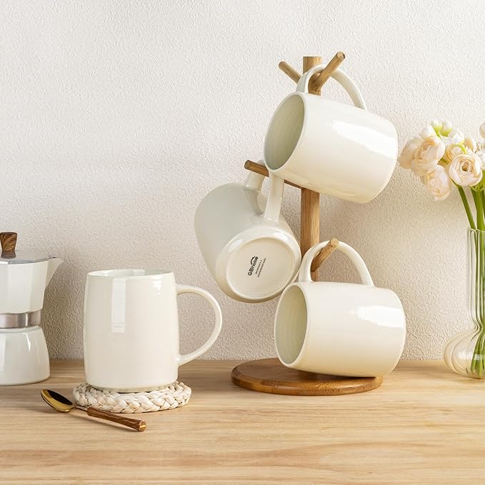 GBHOME Large Coffee Mugs Set of 4, 18oz Handmade Ceramic Coffee Mugs Set with Gradient color for Latte/Tea/Beer/Hot Cocoa, Dishwasher & Microwave Safe