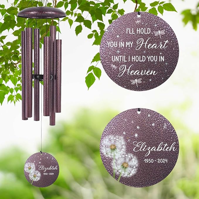 ASTARIN Personalized Memorial Wind Chimes, Customized Sympathy Deep Tone Wind Chime, Grief Gifts for Women Men Husband Wife, Windchimes in Memory of a Loved One Personalized