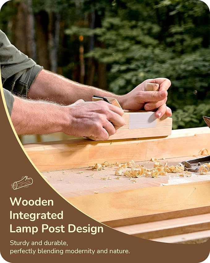 EDISHINE Wood Floor Lamp, Upgraded Dual-Sided Lighting, Minimalist Floor Lamps for Living Room, Corner Floor Lamp with Remote/Foot Control, 7CCT & Dimmable Corner Lamp for Bedroom, Office, Walnut Wood