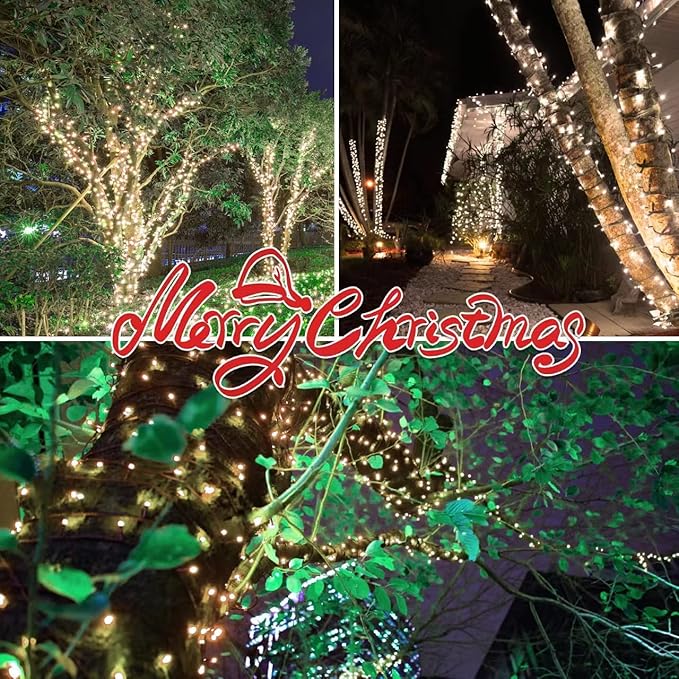 150LIGHTS WARM WHITE Extra-Bright With End Connectors Christmas Decorative Lights 9.72m UL Certified Mini String Light Set Waterproof for Home Garden Holiday Christmas Tree Party Patio Wedding