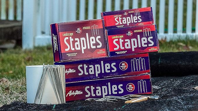 Ashman Garden Landscape SOD Staples and Stakes Pins for Weed Barrier Fabric, Ground Cover, Garden Hose, Lawn Drippers, Drip Irrigation Tubing, 1000 Pack Heavy Duty & Anti Rust