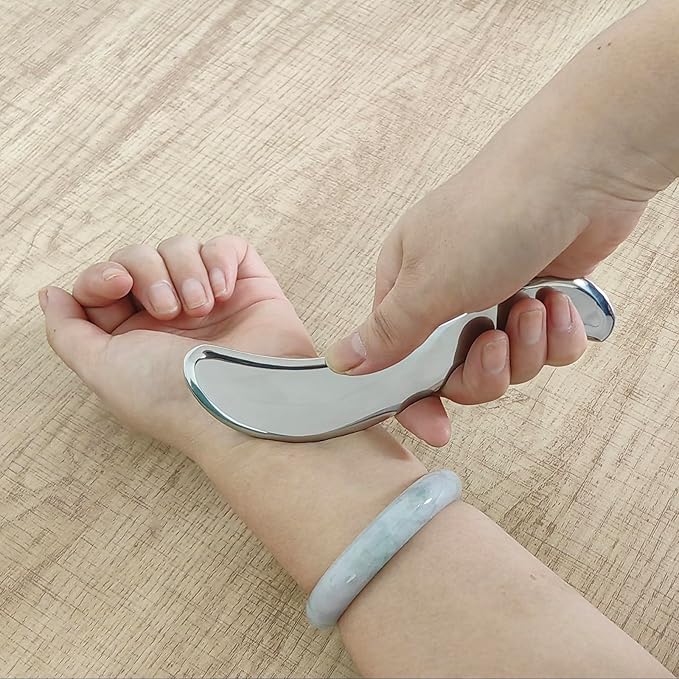BYYDDIY Stainless Steel 6.3 inch Gua Sha Tool & Muscle Scraper Tool & Gua Sha Facial Tools (S.S)