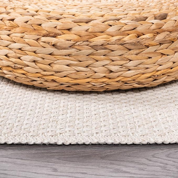 CAMILSON Easy Jute Rug 4x6, Indoor Outdoor Off-White Farmhouse Area Rugs for Living Room Patio and Kitchen Rug, Solid Woven Design, Easy-Cleaning, Washable Outside Carpet Alfombras (4 x 6)