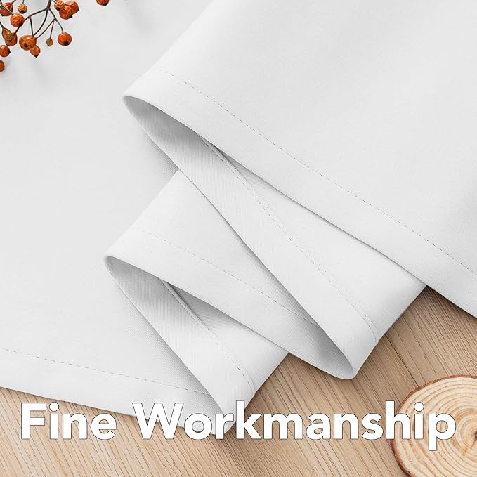 H.VERSAILTEX Thermal Insulated Room Darkening White Curtains for Bedroom/Living Room - Classic Grommet Top (2 Panels, White, 52 Inch by 45 Inch)