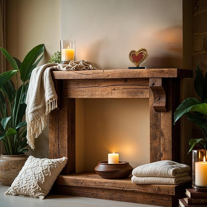 Decozen Gifts for Mom - Wooden Heart Sculpture - Mother's Day Birthday Gifts, Home, Office, Living Room, Shelf, Fireplace, Farmhouse, Tabletop, Boho and Mantle Decor - Mothers Day Decorations