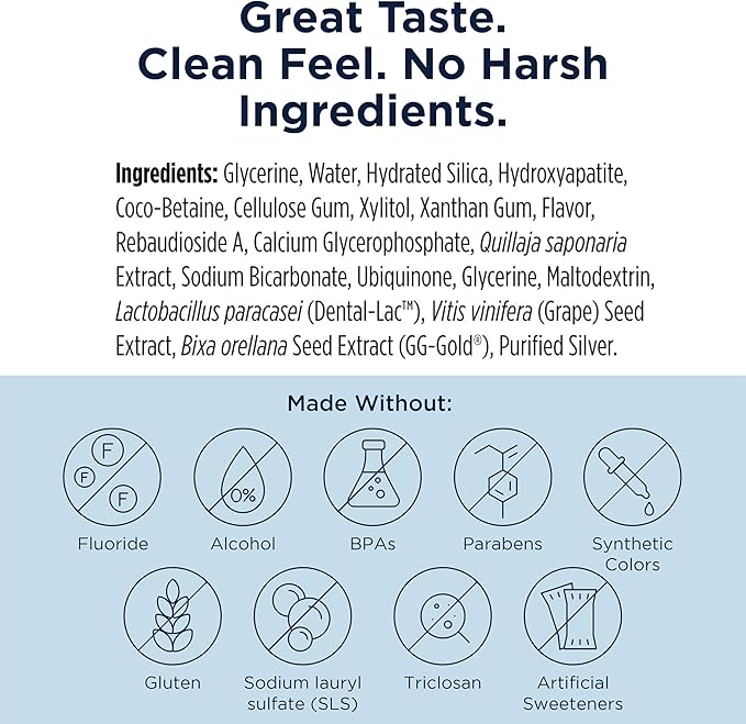 Designs for Health PerioBiotic Silver Hydroxyapatite Toothpaste - Fluoride Free Toothpaste with Oral Probiotics with Whitening Hydroxyapatite - Supports Gum Health & Remineralization (4oz Lemon)