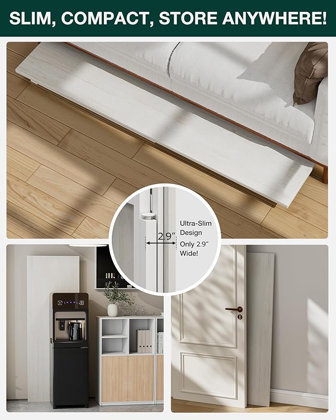 Frylr Small Folding Computer Desk – Portable 55.1 Inch Foldable Laptop Table, Collapsible and Compact for Easy and Fast Setup, Lightweight for Small Spaces, Home Craft and Study Use, White Ash