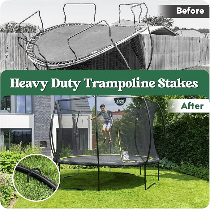 12 inches 12-Pack Trampoline Stakes Anchors High Wind Stake Heavy Duty U Hooks for Ground Lawn Garden Yard Stakes for Decorations Swing Set Shed