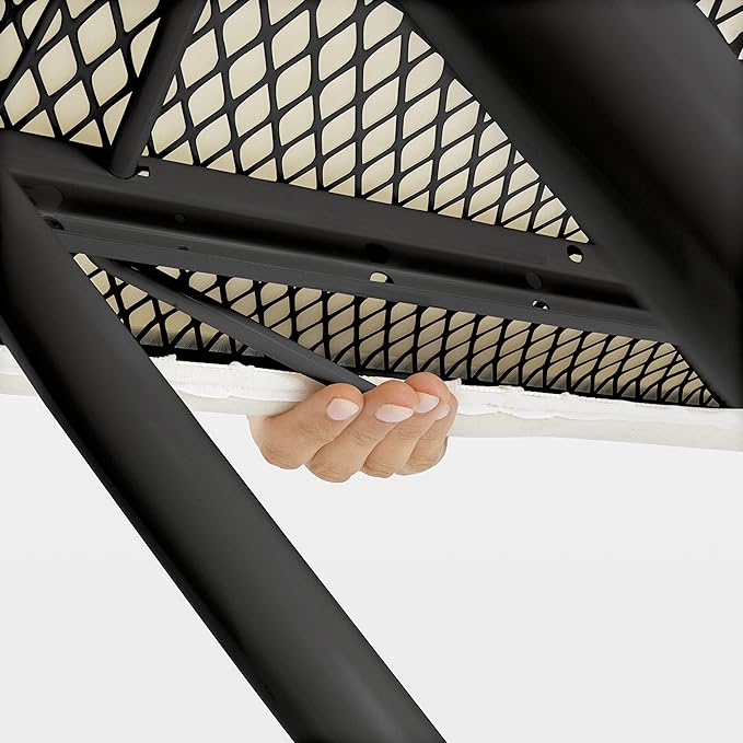 Brabantia Size B Ironing Board (49x15 in) 7 Height Options, Adjustable Steam Iron Rest Holder (Denim Black) Non-Slip Feet, Anti-Collapse Child Locks