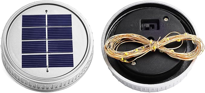 Cooo 12 Pack Solar Lanterns Outdoor Waterproof Upgraded Crystal Glass Solar Mason Jar Lights 30 LED 215% Larger SolarPanel, Anti-Rust Lid（Just a Little More,Get Double The Delight-Warm White）