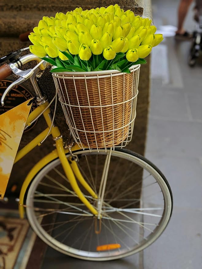 Fake Tulips Flowers 15 Pcs PU Artificial Flower Real Touch Tulip for Home Party Wedding Floral Arrangement Centerpiece Table Party Decoration