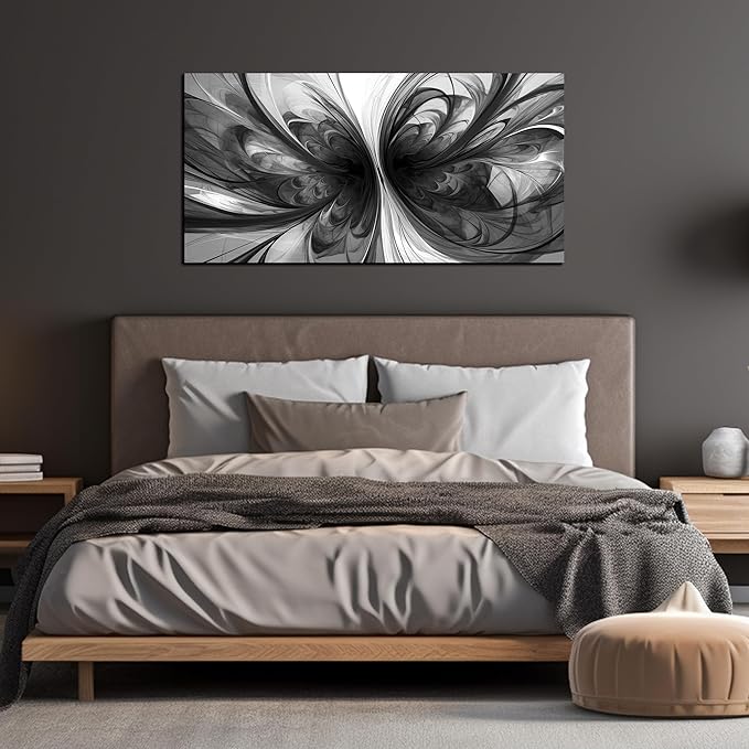 Black and White Pictures for Wall Abstract Art Wall Decor for Living Room Bedroom Office Wall Art 24 x 48 Inch