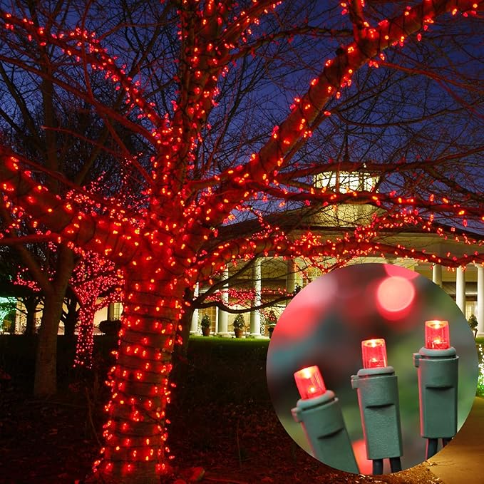 100 Count Red -String Lights - 21.6FT LED Christmas Lights, Mini led Lights for Indoor Outdoor Home Holiday Party Wedding Independence Day Decoration