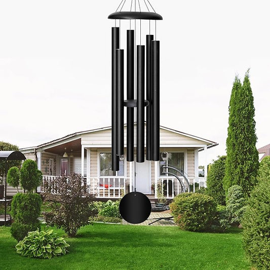 45'' Wind Chimes Outdoor,Memorial Wind Chime, Large Wind Chimes for Outside Deep Tone, Sympathy Gifts. Black