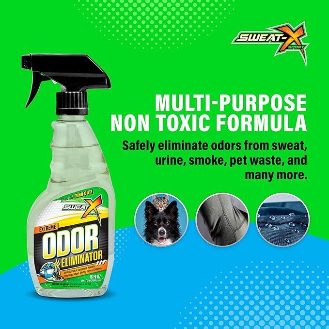 Extreme Odor Spray - Multipurpose No-Wash Deodorizer - Ideal for Shoes and Gym Clothing - Victory Scent (16 fl oz)