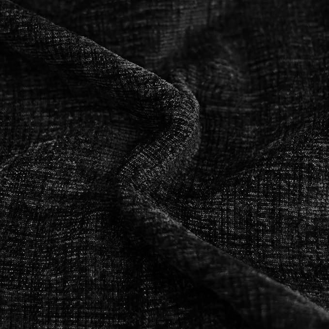 CaliTime Throw Pillow Covers Decorative 16 X 26 Inches Pack of 2 Cozy Chenille Cushion Cases for Couch Sofa Bed Living Room Home Black