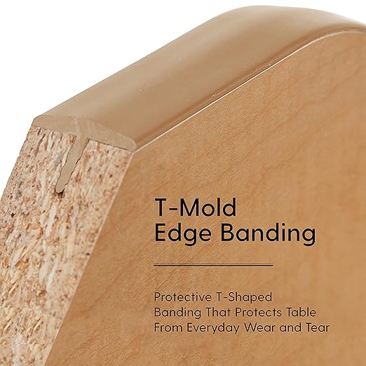 FDP Rectangle Activity School and Classroom Kids Table (30 x 72 inch), Chunky Sand Toddler Leg, Adjustable Height 15-24 inches - Maple Top and Maple Edge