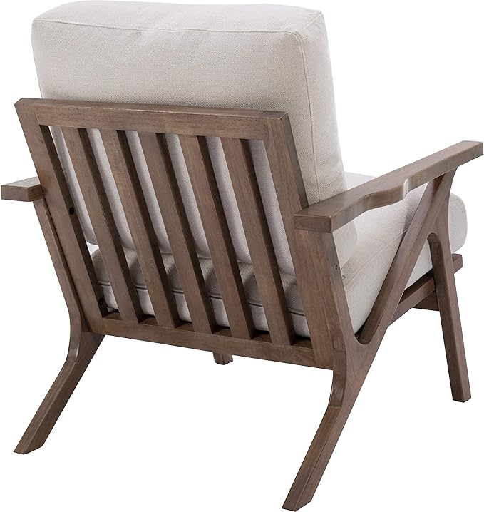 chairus Mid Century Accent Armchairs Modern Upholstered Lounge Chairs Compfy Leisure Arm Chairs for Living Room Fireplace/Bedroom/Reception/Dorms, Set of 2, Linen Fabric White