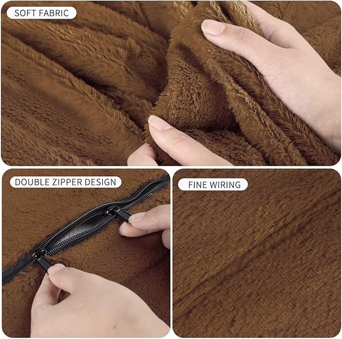 Bean Bag Chair for Adults 5FT,Soft Removable Cover for Teens/Girls Bedroom,Fluffy Giant Round Floor Beanbag Lounger Chairs (No Filler,Deep Coffee)