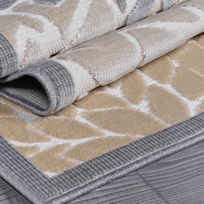 Beverly Rug Outdoor Rug 9x12 Large Modern Floral Tropical Area Rugs for Indoor and Outdoor Patio Easy to Clean Non Shedding Living Room Porch Garden Washable Outside Carpet (9 x 12 Beige)