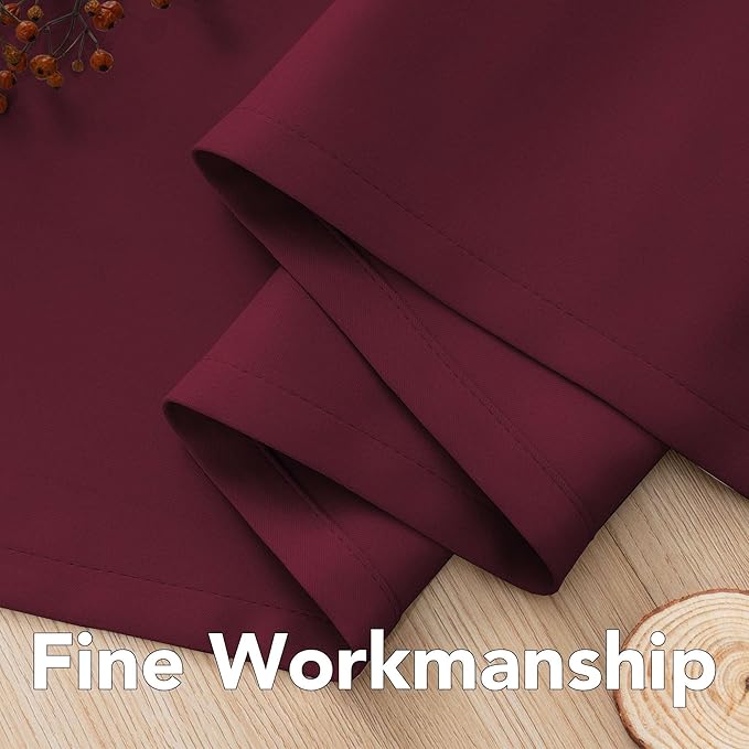 H.VERSAILTEX Christmas Curtains for Bedroom Thermal Insulated Room Darkening Living Room Curtains 72 Inch Long Grommet Privacy Protection Window Curtain Panels/Drapes for Nursery, 2 Panels, Burgundy