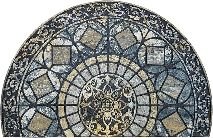 CHICHIC Entrance Door Mat Large 24 x 36 Inch Entry Way Doormat Front Door Rugs Outdoors Heavy Duty Welcome Mat Non Slip Rubber Back Low Profile for Garage, Patio, High Traffic Area, Blue