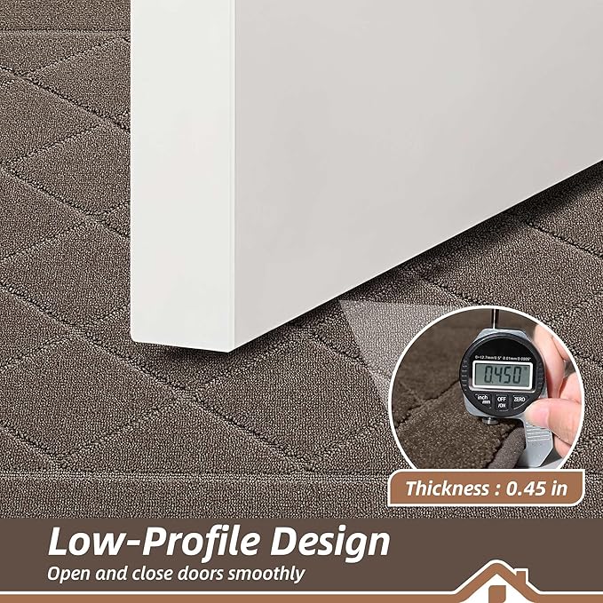 BEQHAUSE Dirt Trapper Door Mat 20" x 32", Doormat Non-Slip Entryway Rugs Washable, Dog Door Mat Stain Resistant and Absorbent Welcome Floor Mat for Front Back Door, Muddy Wet Shoes & Paws, Light Brown