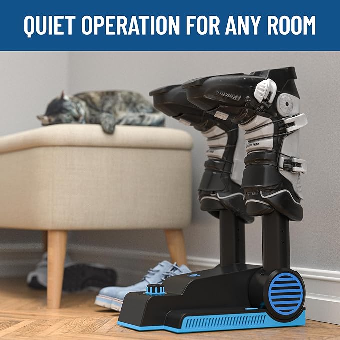 Foldable & Compact Boot Dryer & Boot Warmer with Timer, Fast 2-Hour Drying, Heavy-Duty Shoe Dryer for Work Boots, Sneakers, Gloves, Helmets & more – 2 Tube Design Everlasting Comfort