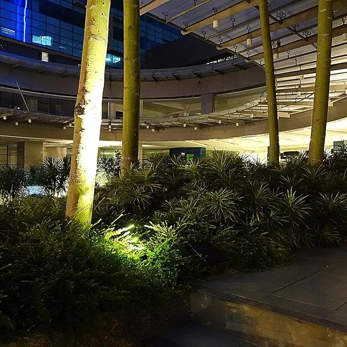 4-Spotlight Mini 50X Solar-Powered LED Spotlight (Cool White LED), Black Finish, Outdoor Garden Yard Landscape Downlight