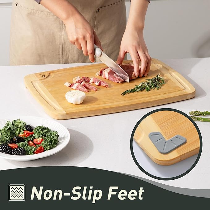 Bamboo Cutting Board Set Non Slip Feet Over Sink Acrylic Counter Lip Glass Plastic Smart Clear Countertop Marble Organizer Engraved Holder Flexible Round Black Stone Thin Bar White Commercial Metal