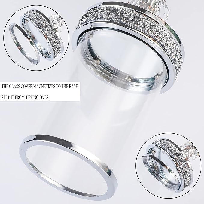 Candle Holders for Pillar Candle, Pillar Crystal Candle Holders, Candlesticks Holder for Wedding, Dining Coffee Table, Centerpieces, Home Decor CH00XM