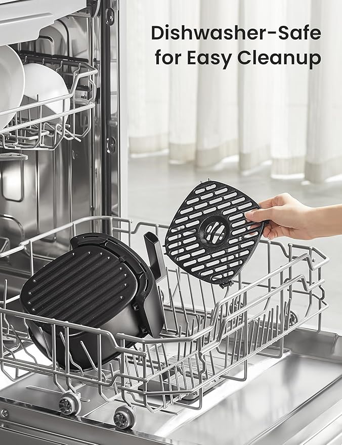 COMFEE' Compact 2.1 Quart Air Fryer with 12 Menu Options, Adjustable Timer & Temperature Control 180-400 degrees F, Dishwasher-Safe Nonstick Fry Basket with Stainless Steel Finish