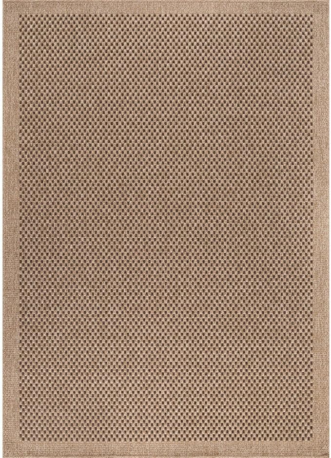 CAMILSON Easy Jute Rug 9x12, Indoor Outdoor Natural Color Fiber Area Rugs for Living Room Patio and Kitchen Rug, Sisal Boho Woven Design, Easy-Cleaning, Washable Outside Carpet Alfombras (9 x 12)